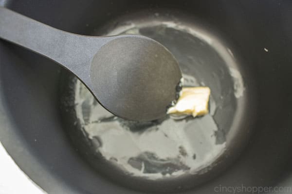 Butter melting in a pan