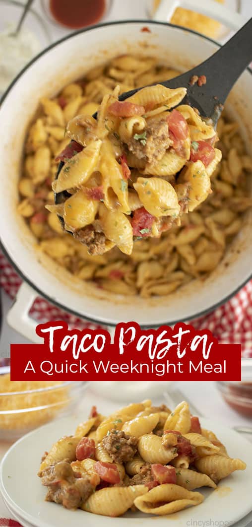 Long pin Taco Pasta A Quick Weeknight Meal