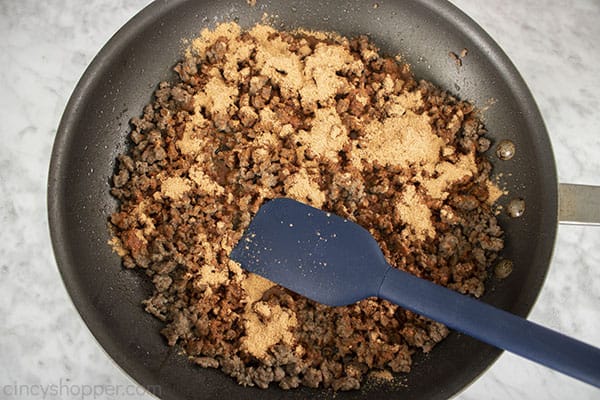 Ground Beef Taco Meat in a pan