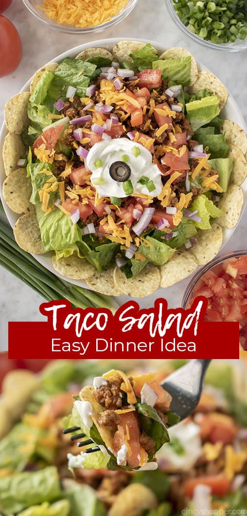 Long pin Taco Salad Easy Dinner Idea
