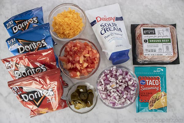 Ingredients to make Walking Tacos