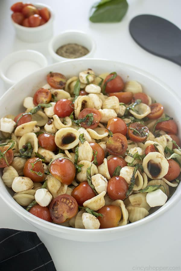 Caprese Pasta Salad in a bowl