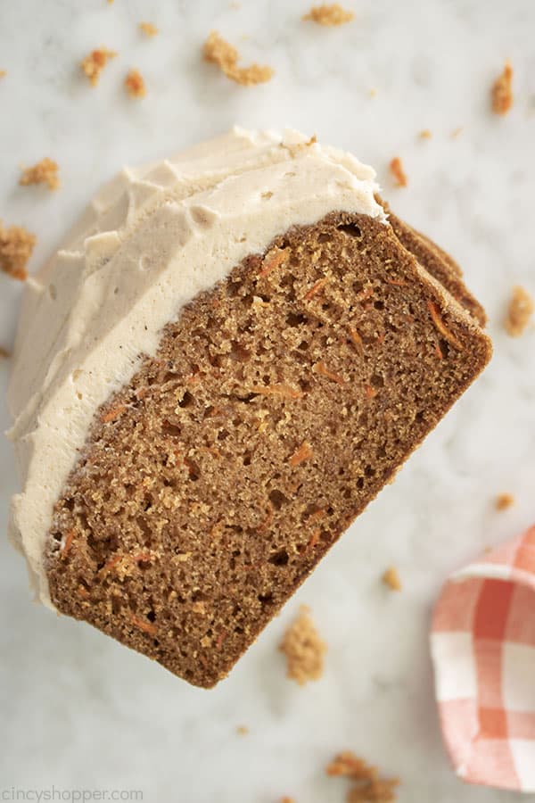 Carrot loaf with cinnamon frosting