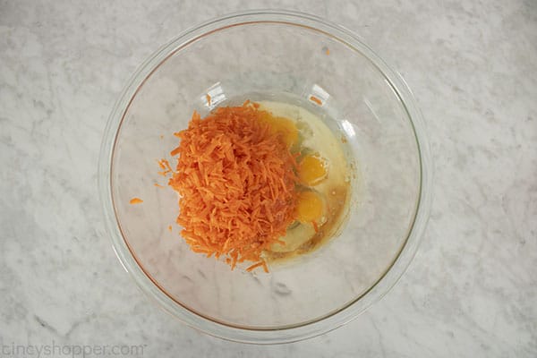 Carrot Loaf wet ingredients in a bowl