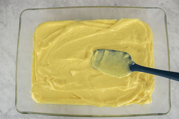 Lemon pudding in pan