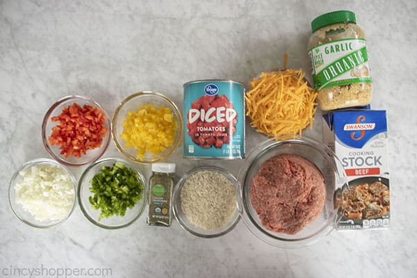 Ingredients for Stuffed Pepper Skillet