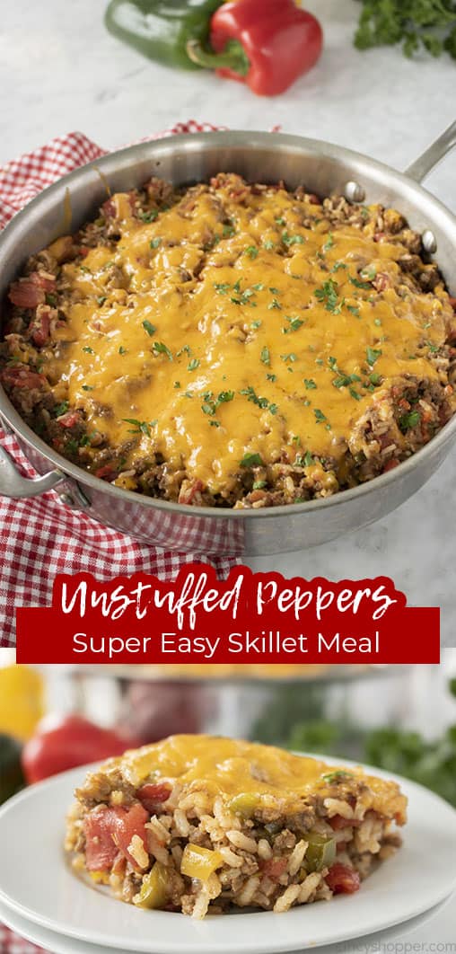 Long pin Unstuffed Peppers Super Easy Skillet Meal