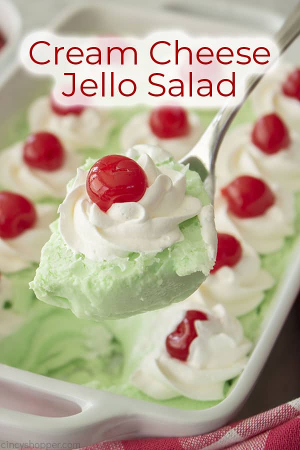 Text on image Cream Cheese Jello Salad