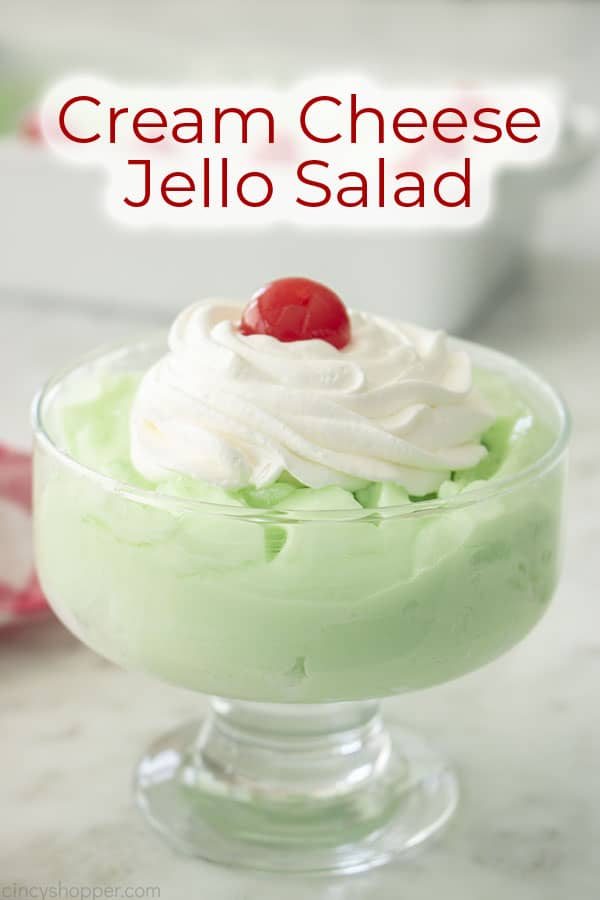 Text on image Cream Cheese Jello Salad