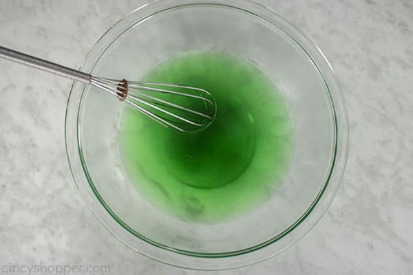 Lime Jell-O in a bowl