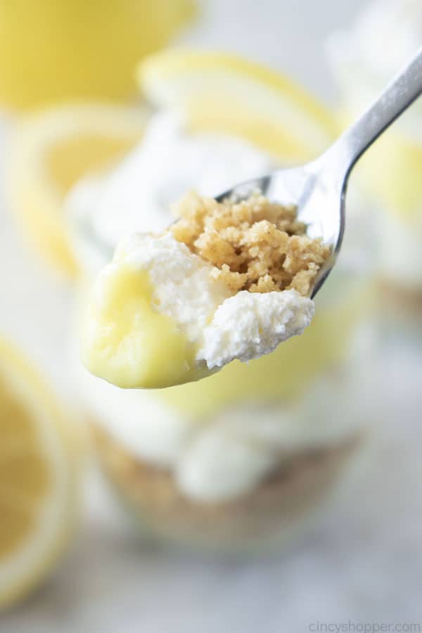 Lemon Cheesecake on a spoon