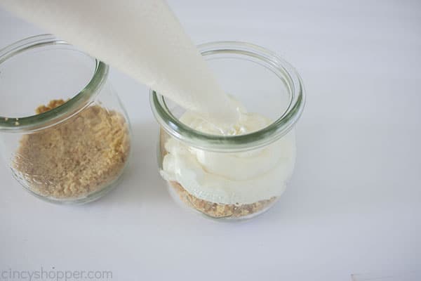 Adding cream cheese mixture to jar