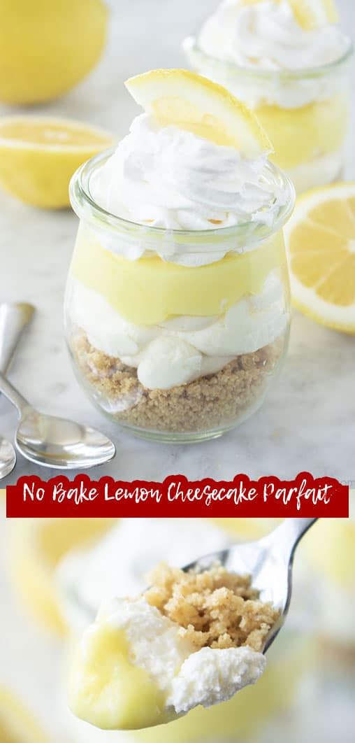 Long pin No Bake Lemon Cheesecake Parfait