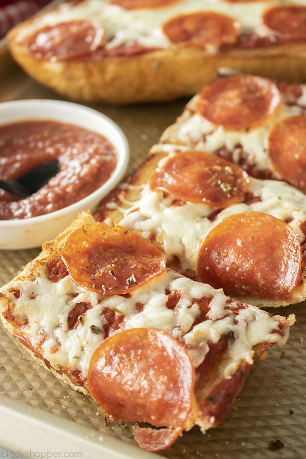 Homemade French bread Pizza with Pepperoni