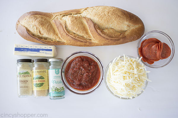 Ingredients for French Bread Pizza