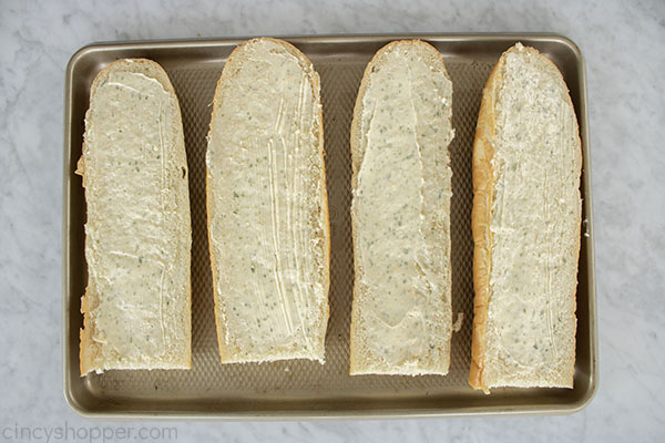 Garlic Butter on french loaves