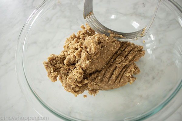 Mixed crisp topping in a bowl