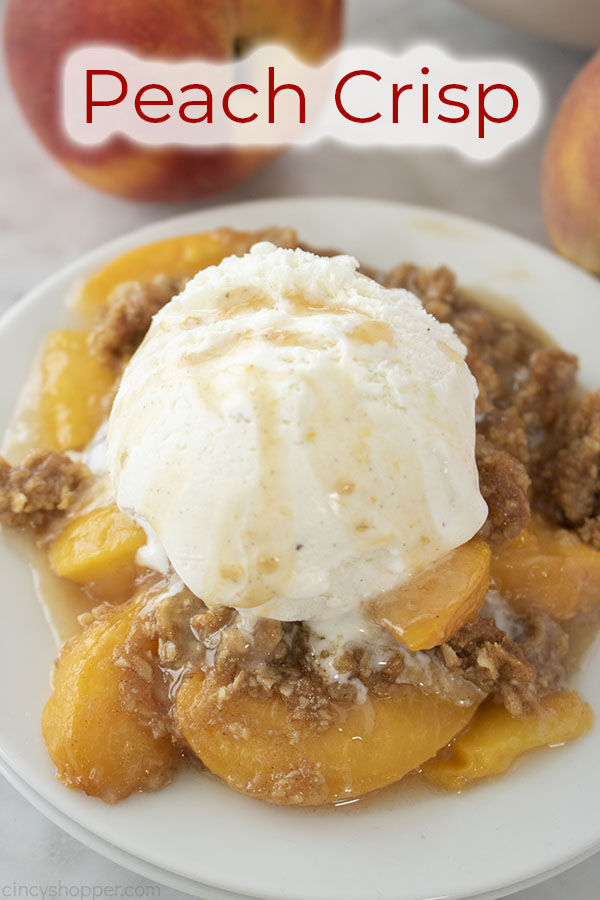 Text on image Peach Crisp