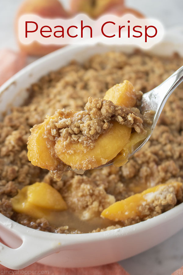 Text on image Peach Crisp