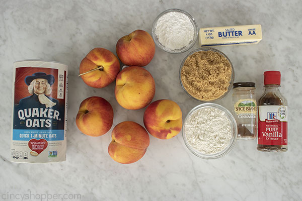 Easy Peach Crisp ingredients