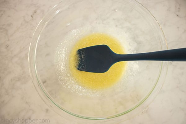 Melted butter in a bowl