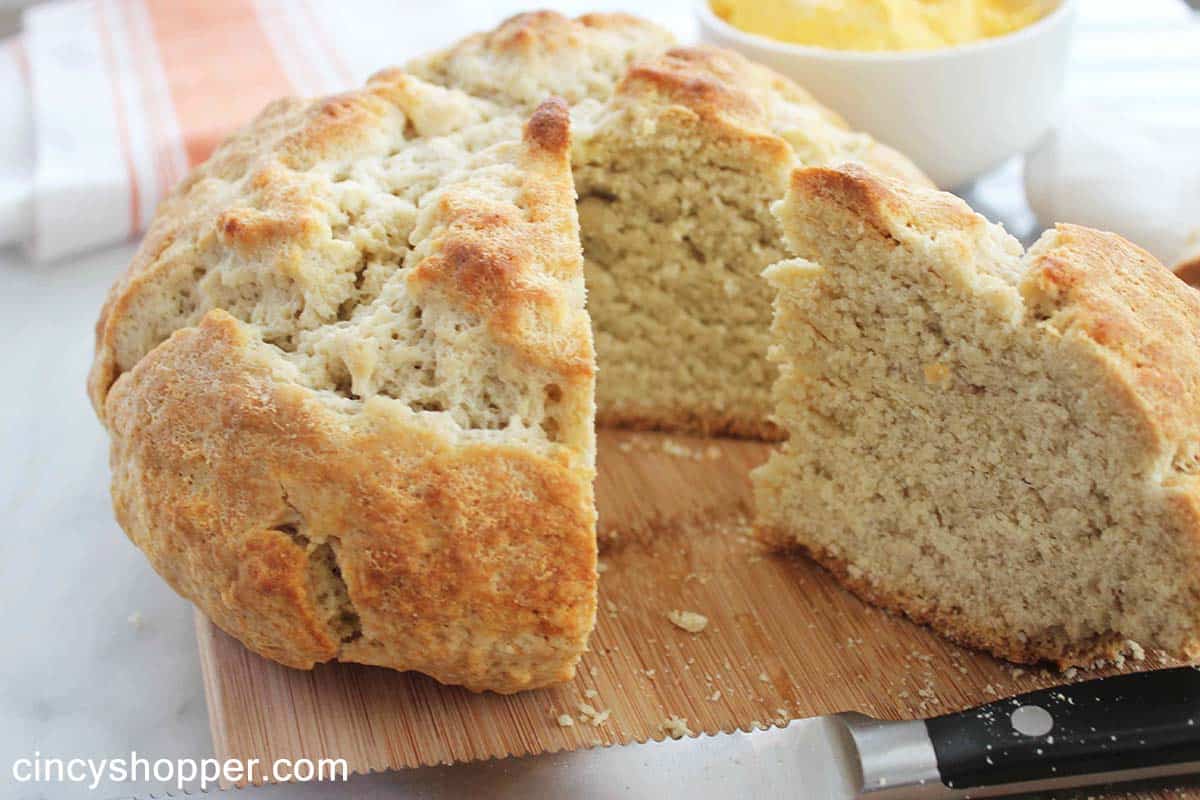 Quick soda Bread sliced.