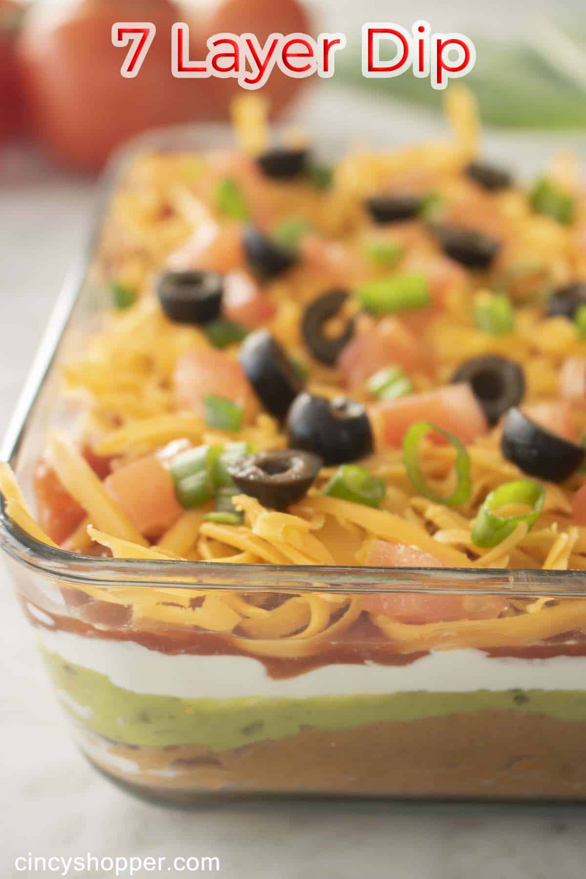Text on image 7 Layer Dip