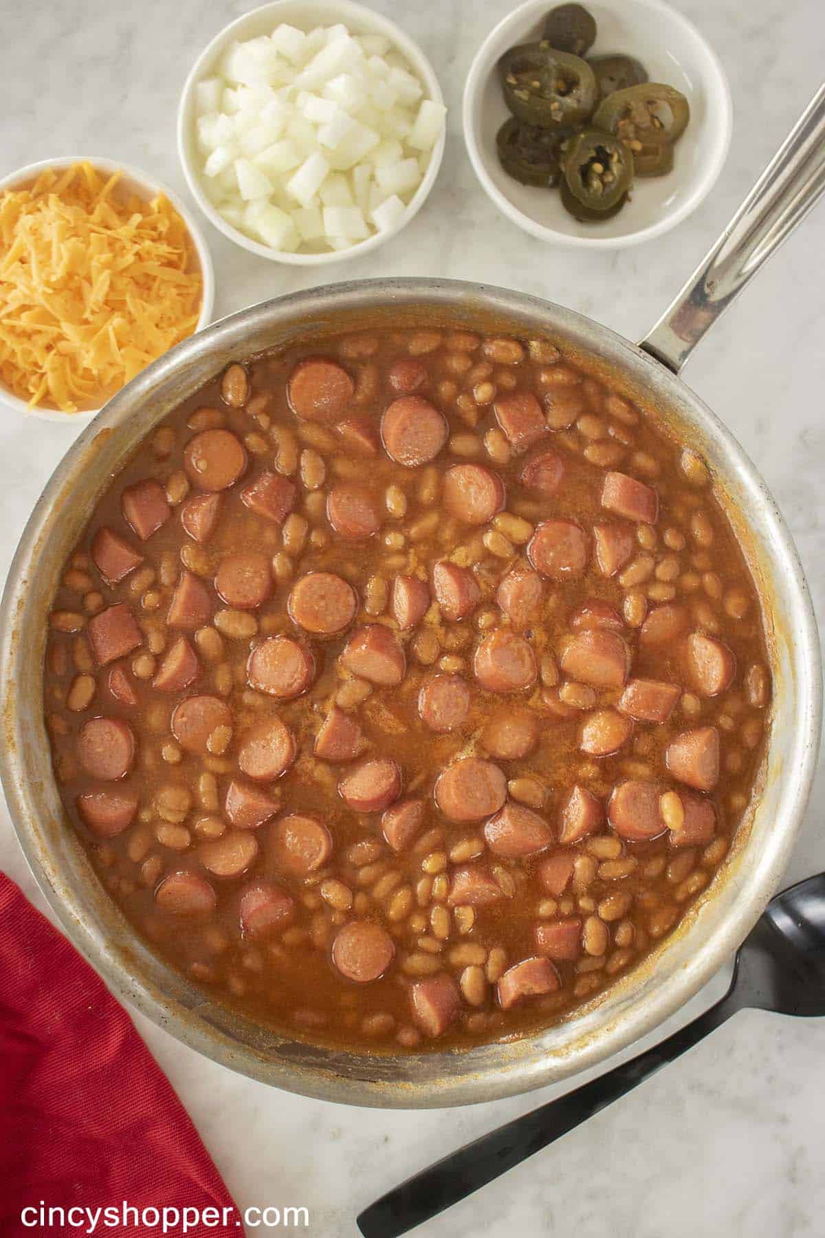 Beans and Weenies in a pan