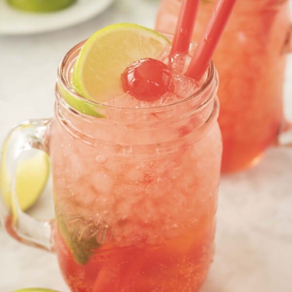 Cherry Limeade in a glass.