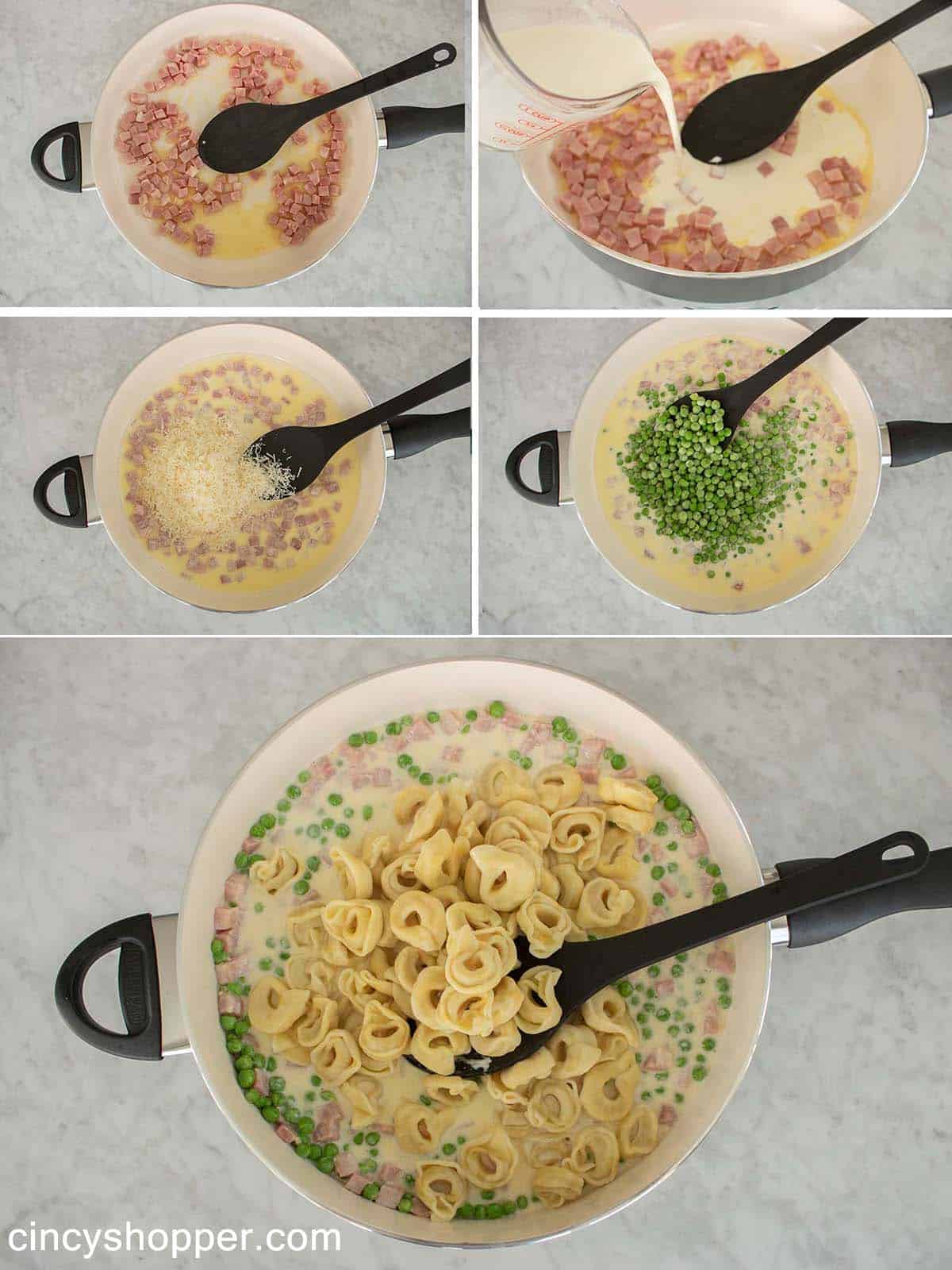 Collage with images how to make Tortellini