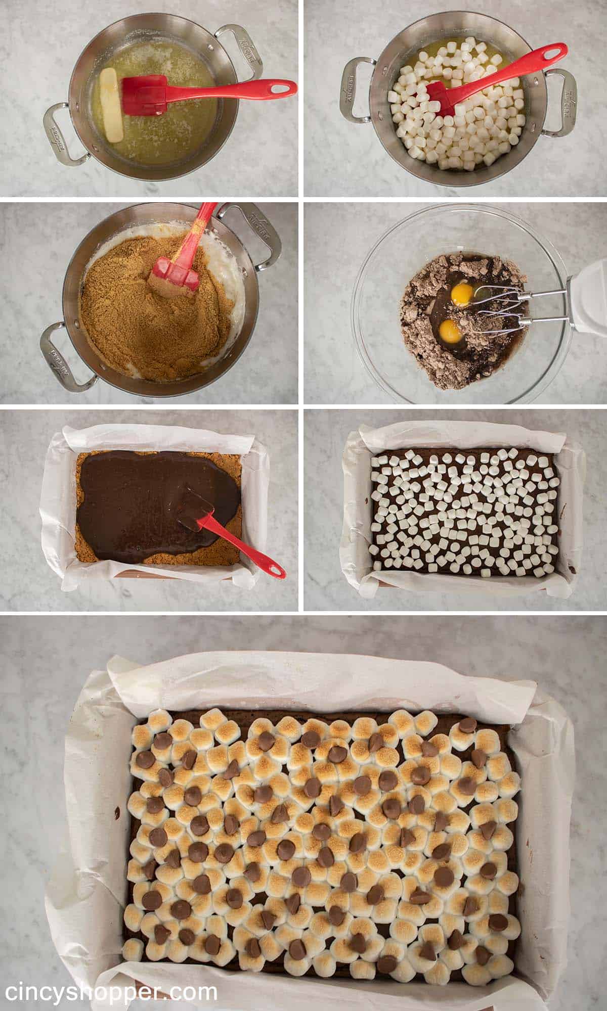Process to make smores brownies.