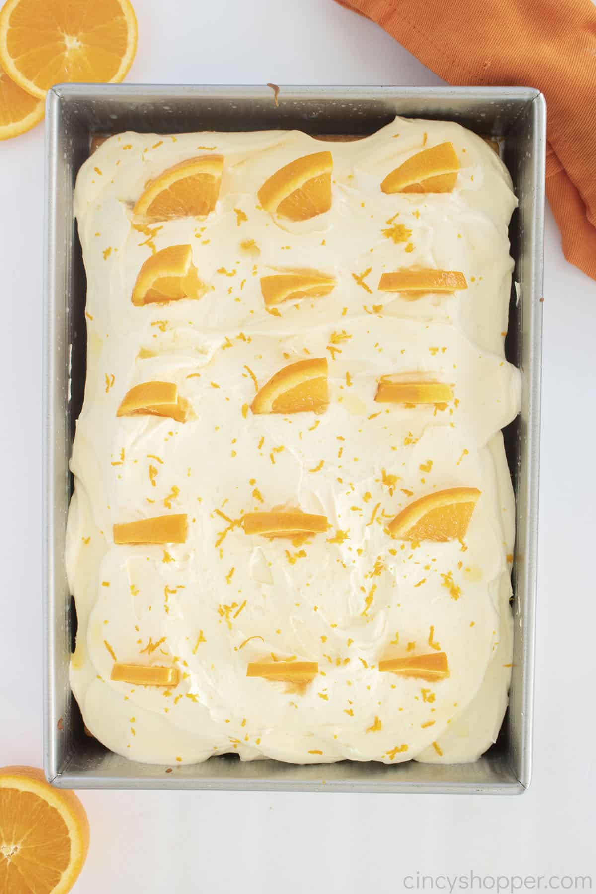 Full cake pan with Orange Cake