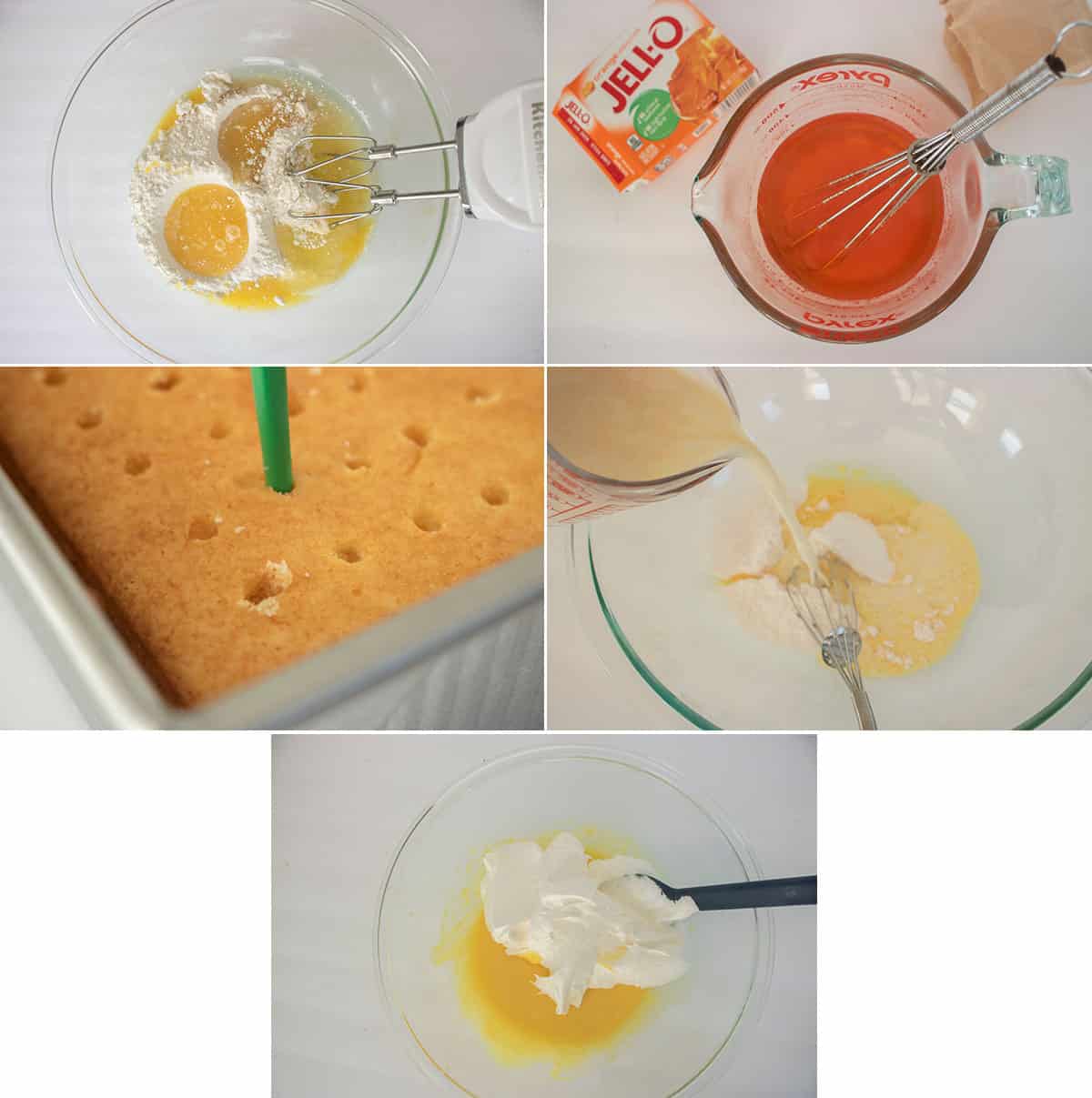 Showing how to make Orange Creamsicle Cake
