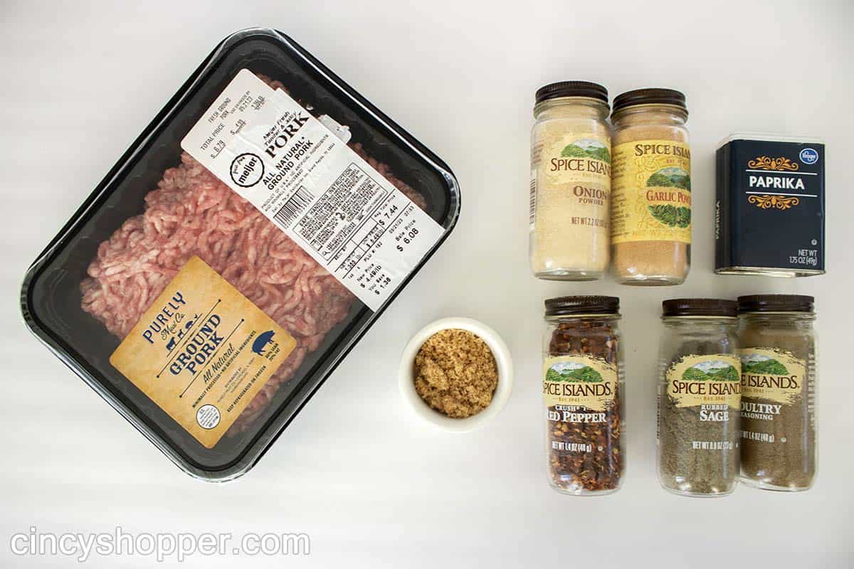 Ingredients to make Homemade Breakfast Sausage Patties