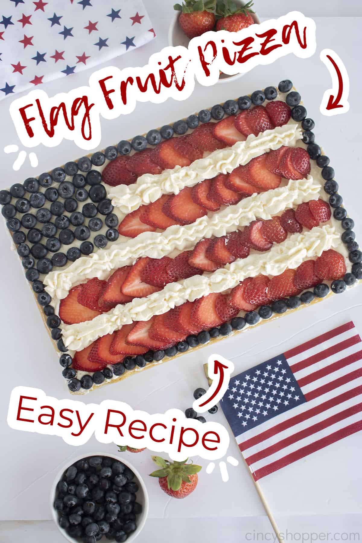 Text on image 4th of July Fruit Pizza