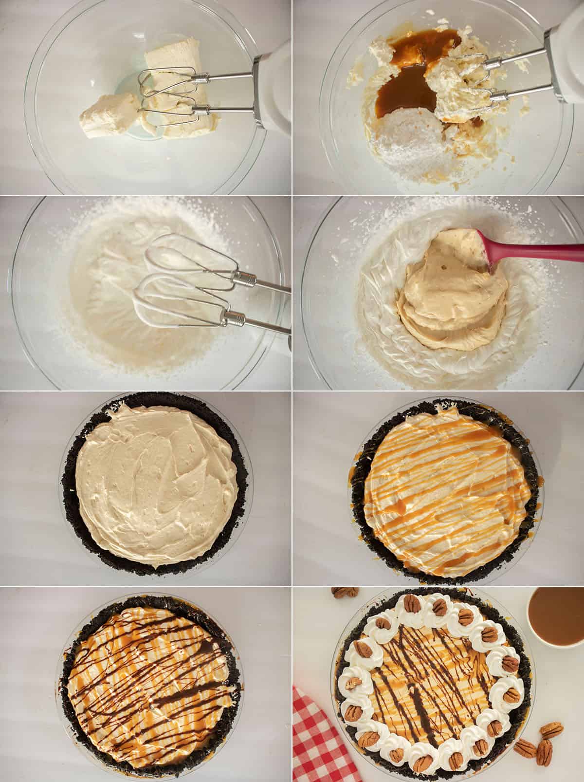 Process of making no bake pie.