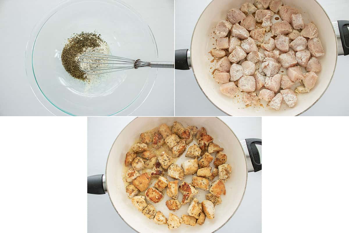 Process of how to make Garlic Chicken Bites.