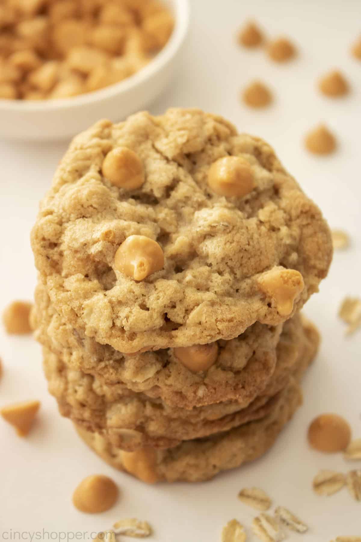 Stack of Oatmeal Butterscotch Cookies
