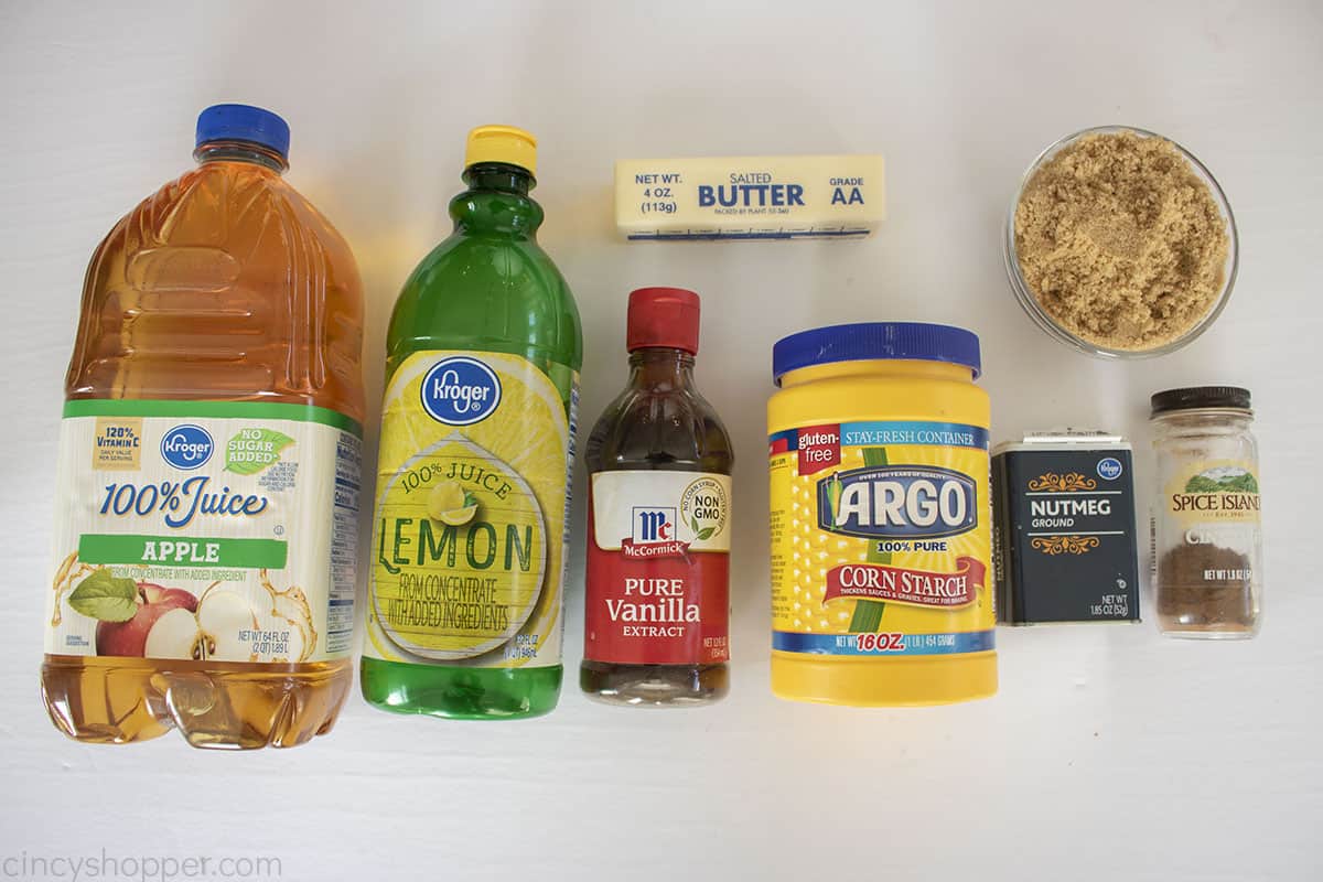 Ingredients to make apple pancake syrup.