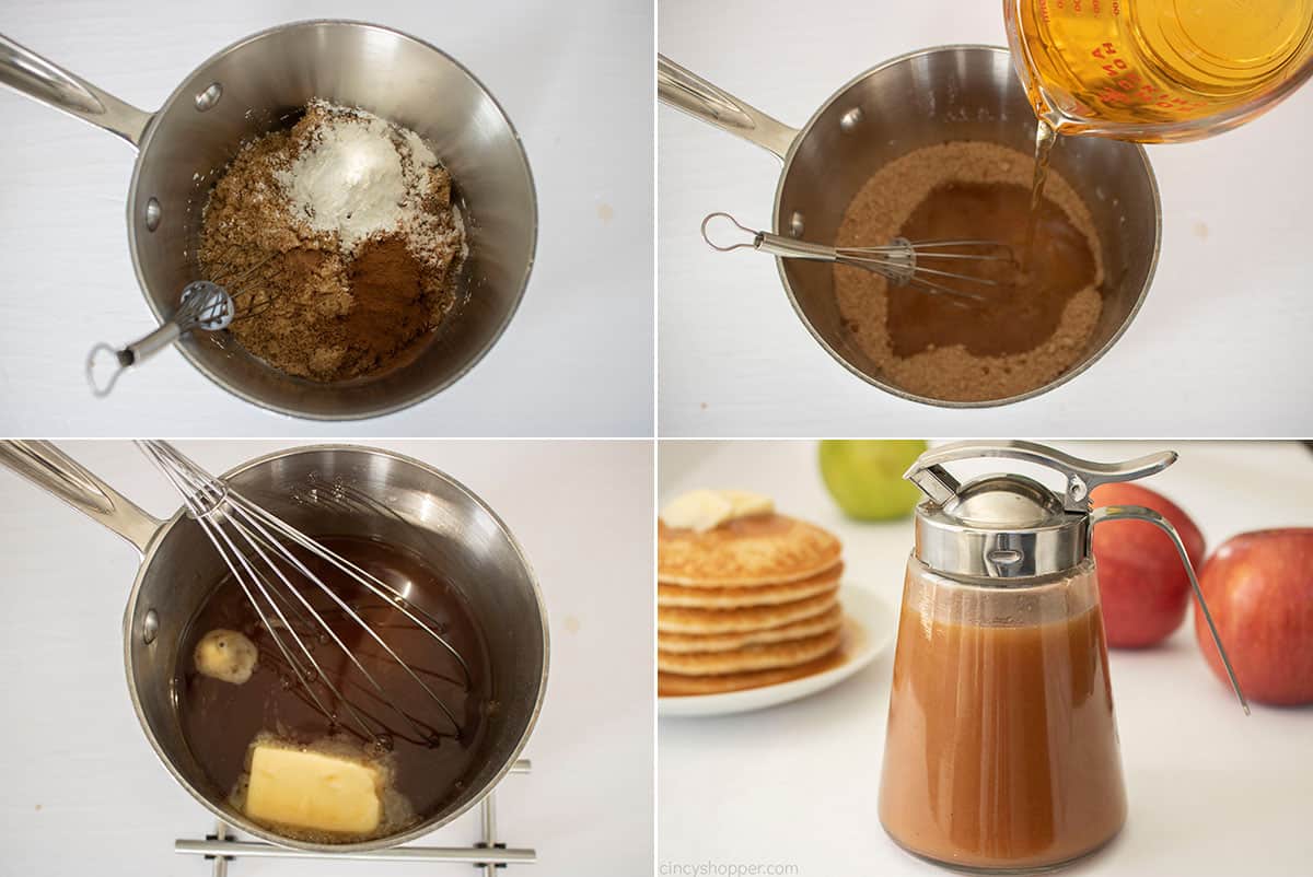 Process of how to make apple syrup.