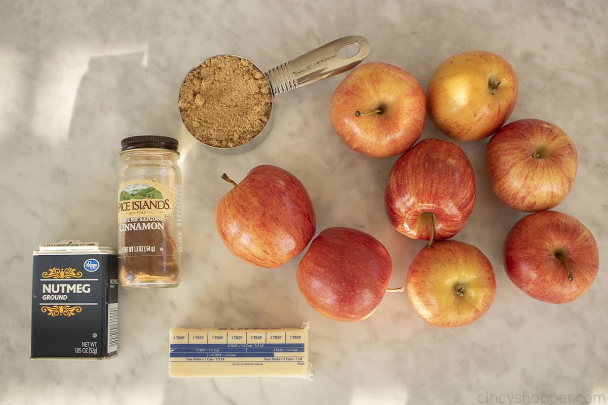 Ingredients for Apple Casserole.