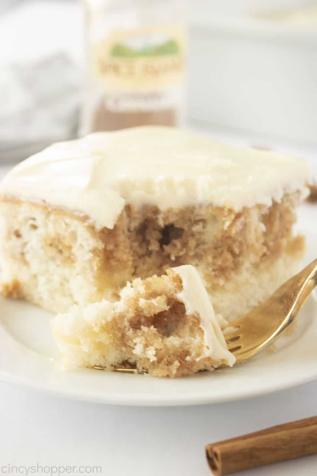 Cinnamon Roll Poke Cake