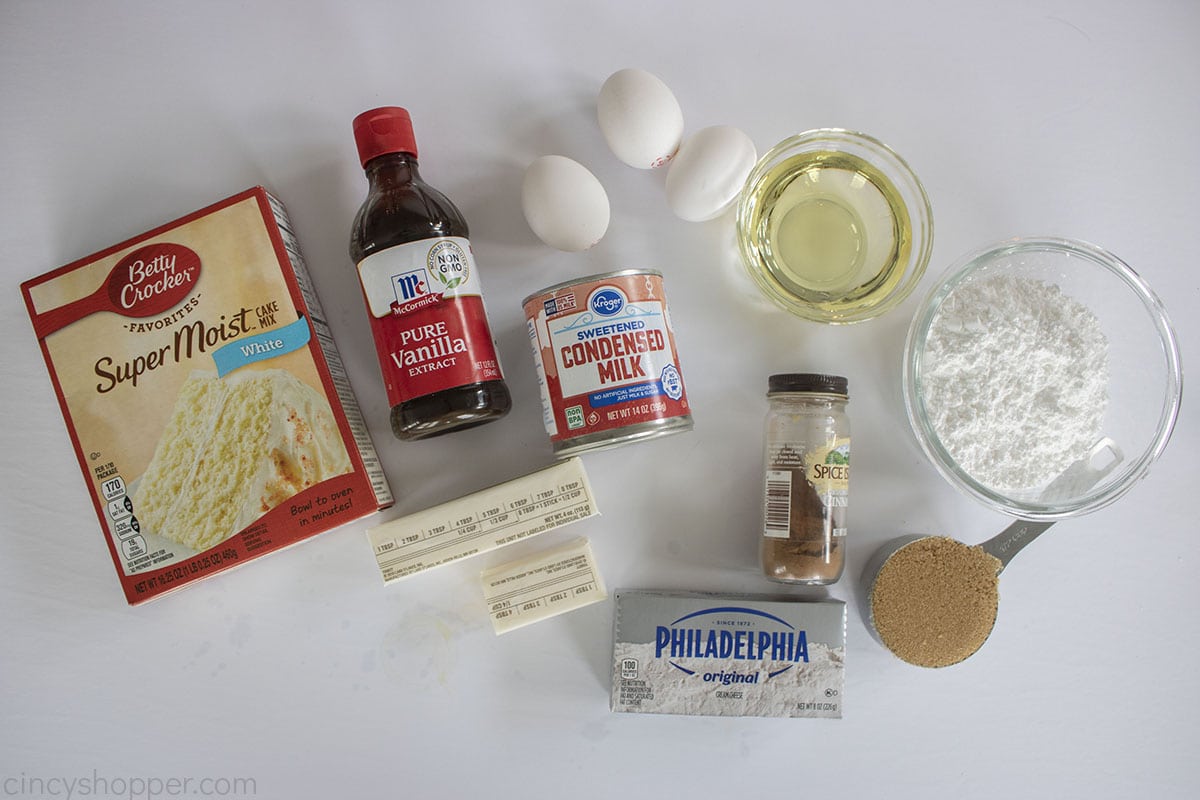 Cinnamon Roll Poke Cake Ingredients