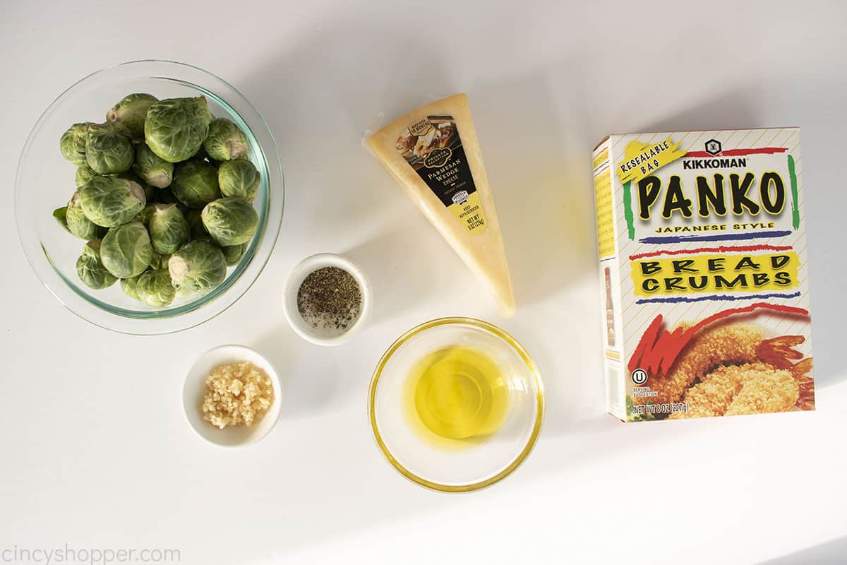 Parmesan Crusted Brussel Sprouts ingredients.