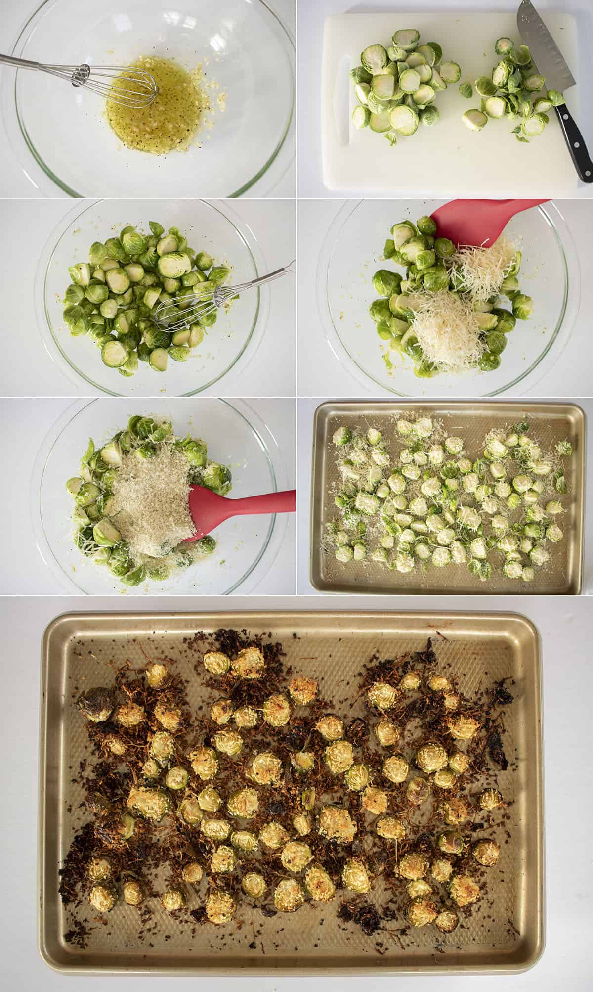 Process of making Parmesan Brussel Sprouts