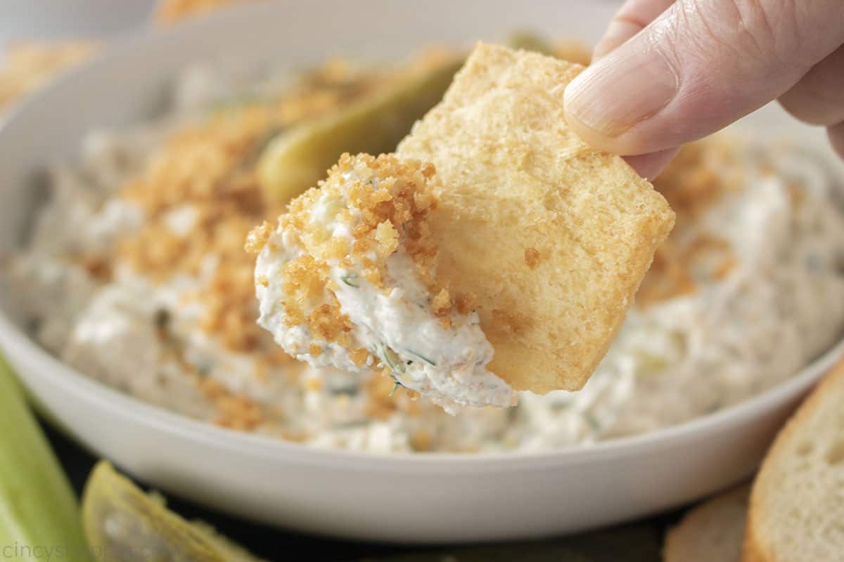 Chip with pickle dip.