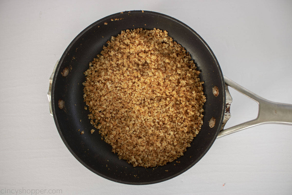 Toasted Panko Breadcrumbs in a pan.