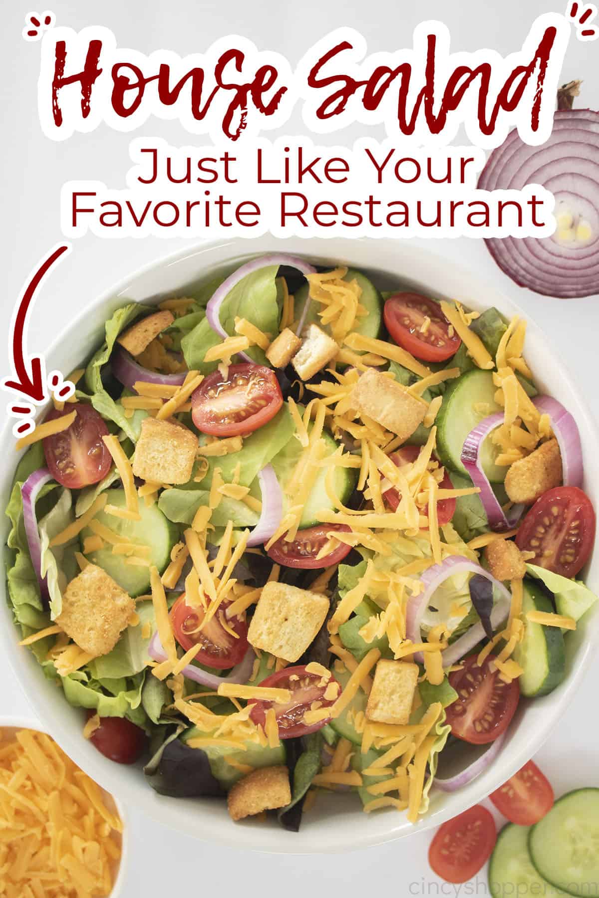 Text on image House Salad Just like your favorite restaurant.