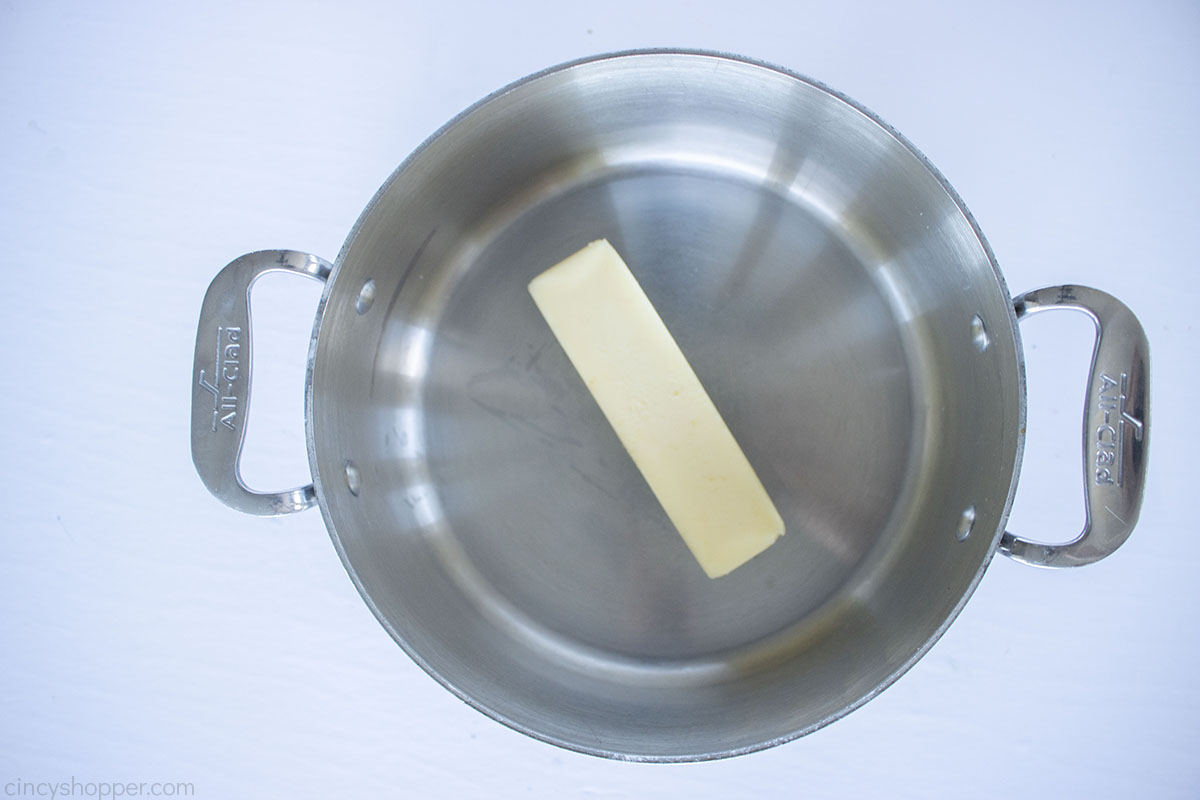 Butter in a pan.