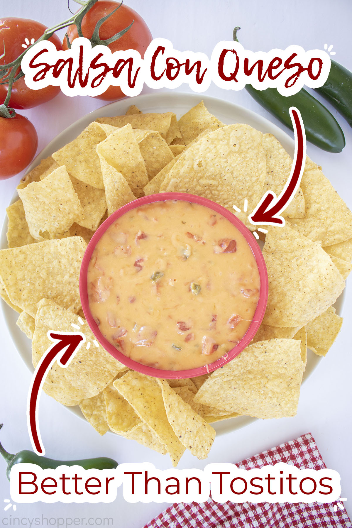 Text on image Salsa Con Queso Better than Tostitos